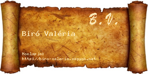 Biró Valéria névjegykártya